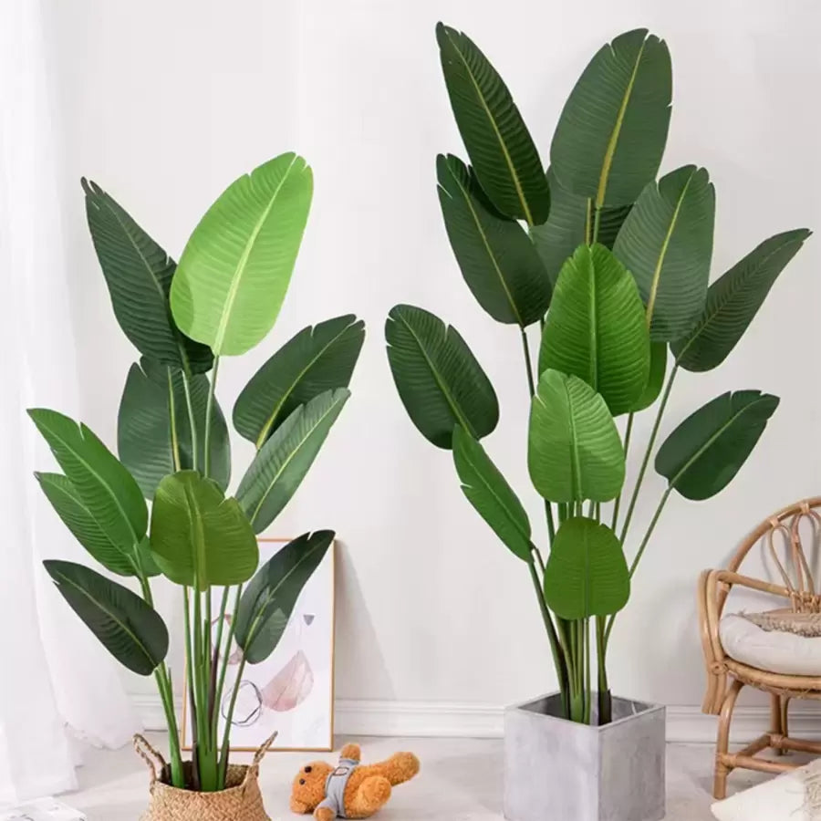 Planta Artificiala Pasarea Paradisului (Strelitzia Nicolai), 11 Frunze, Fara Ghiveci - vivimall.ro