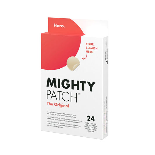 Plasturi hidrocoloidali anti acnee Hero Mighty Patch The Original pentru tratarea coșurilor cu puncte albe, 24 bucăți - vivimall.ro