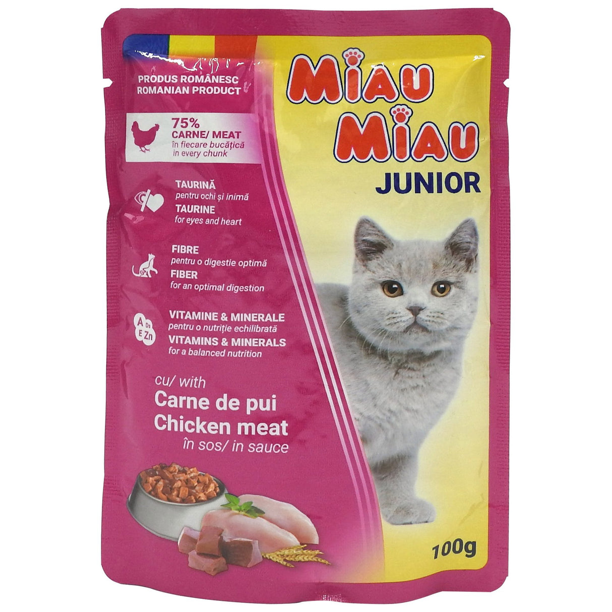 Plic, Miau Miau Hrana Pisici in Sos, 100 g Juniori