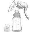Pompa de San Manuala Multifunctionala, Vivimall, Portabila, cu Tetina pentru Biberon, Anti-Scurgere, Anti-Reflux, 18.5x6 cm, 150 mL, Silicon, Recipient Transparent, Alb - vivimall.ro