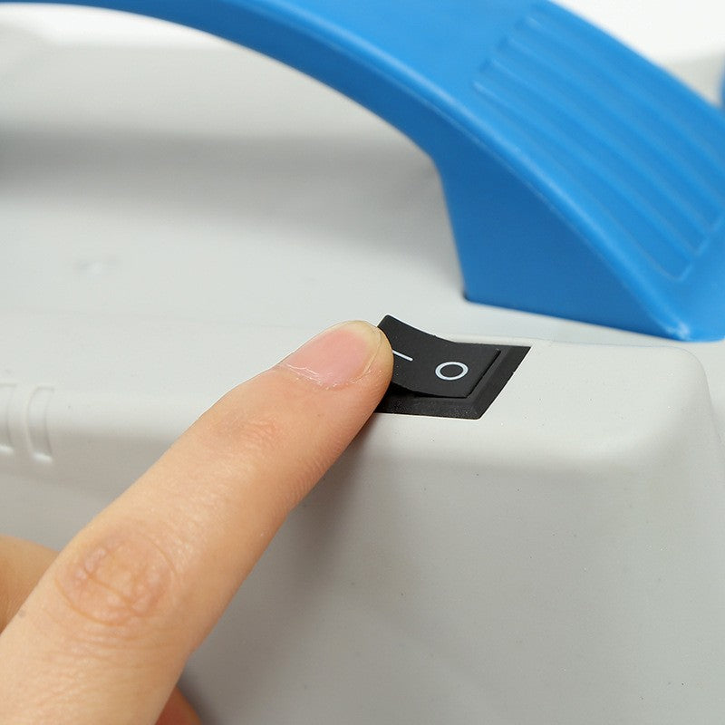 Pompa Electrica de Umflat Baloane, Vivimall, cu Doua Iesiri, 220V, Putere 680W, Accesorii petrecere, Albastru-Gri - vivimall.ro