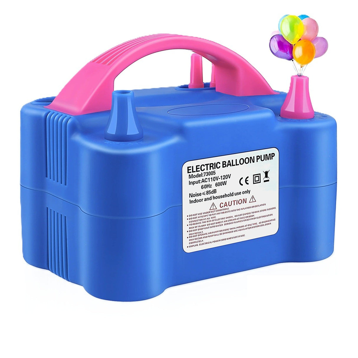 Elektromos lufipumpa, 600 W, két pumpálófej, műanyag, /rózsaszín