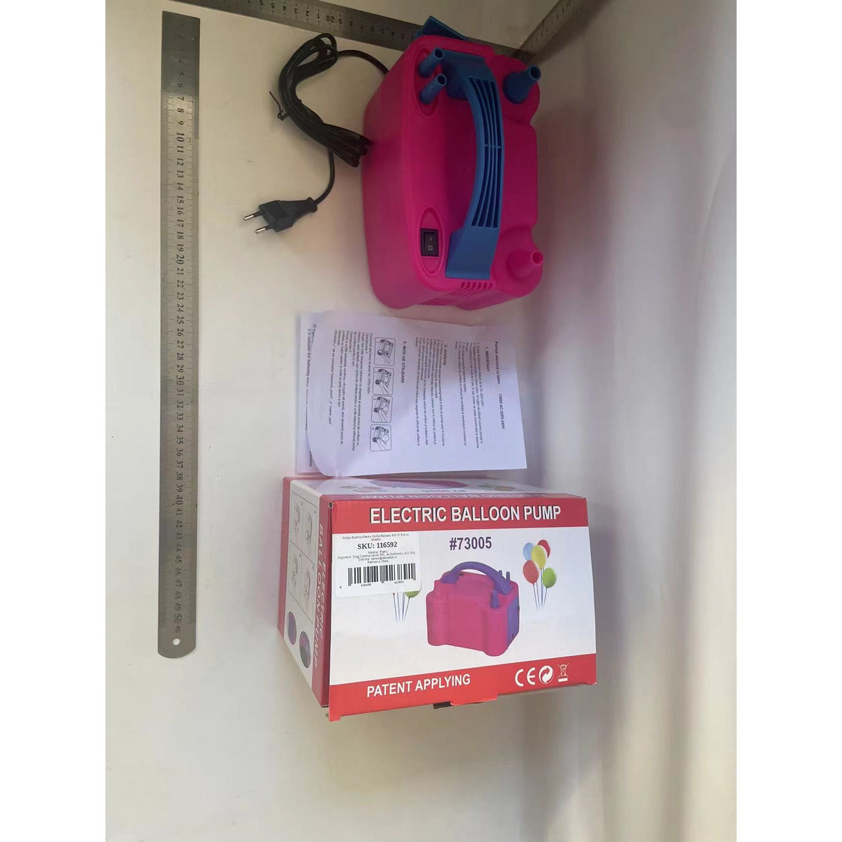 Elektromos lufifújó pumpa, 600 W, rózsaszín