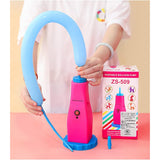 Pompa Electrica Pentru Umflat Baloane, din Plastic, cu Acumulator, Autonomie 3-4h, Portabila, Roz - vivimall.ro