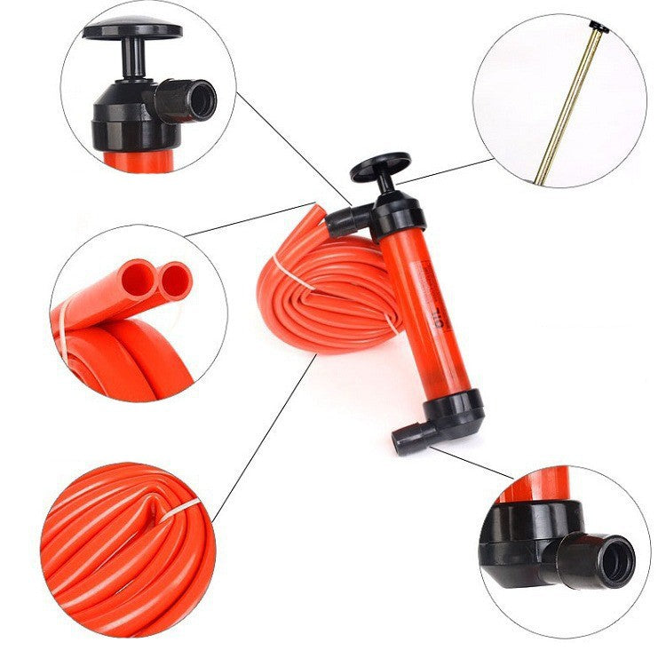 Pompa Manuala pentru Combustibil, Vivimall, Pompa pentru Lichide, din Plastic Rezistent,  Debit 5L per minut, 23 × 20 × 3 cm, 380 gr, Rosu - vivimall.ro