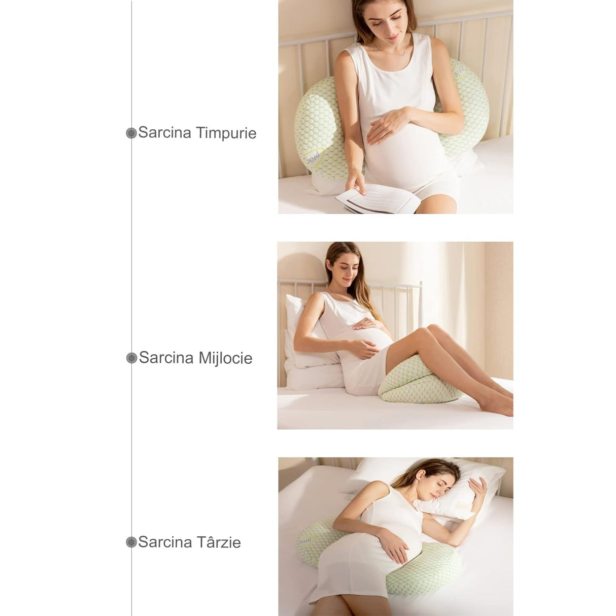 Terhességi párna szett, levehető huzat, puha habszivacs, H és U alakú használat, állítható, állítható szélesség, proaktív