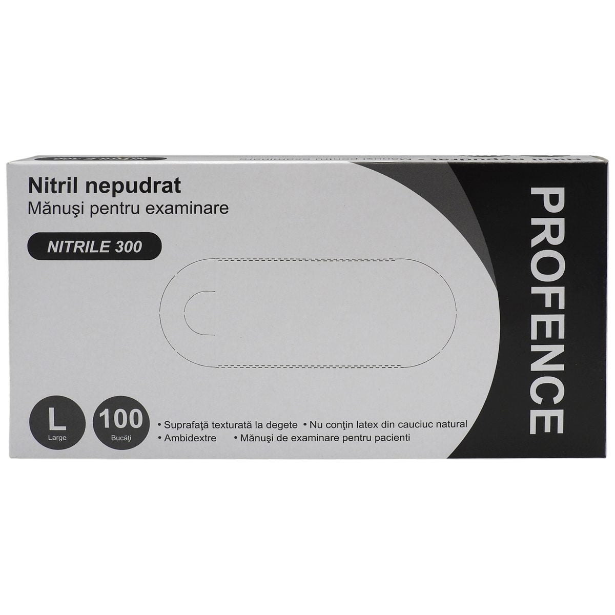 Profence Nitril kesztyű púdermentes fekete 100 db L