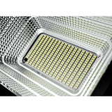 Proiector LED/Lampa solara de exterior Vivimall, 15 cm x 12 cm, Rezistent la Apa IP67, cu Panou Solar, 100 LED SMD, 30W, Senzor de lumina, Timer, cu Telecomanda, 2 moduri de iluminat, kit montaj inclus, Lumina Rece - vivimall.ro