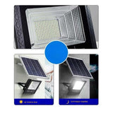 Proiector LED/Lampa solara de exterior  15 cm x 12 cm, Rezistent la Apa IP67, cu Panou Solar, 100 LED SMD, 30W, Senzor de lumina, Timer, cu Telecomanda, 2 moduri de iluminat, kit montaj inclus, Lumina Rece - vivimall.ro