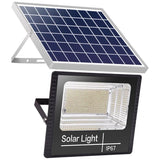 Proiector LED/Lampa solara de exterior  15 cm x 12 cm, Rezistent la Apa IP67, cu Panou Solar, 100 LED SMD, 30W, Senzor de lumina, Timer, cu Telecomanda, 2 moduri de iluminat, kit montaj inclus, Lumina Rece - vivimall.ro