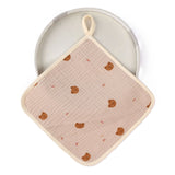 Prosop Absorbant, Vivimall, din Bumbac, 25 x 25 cm, Model Ursuleti, cu Agatatoare, Crem - vivimall.ro