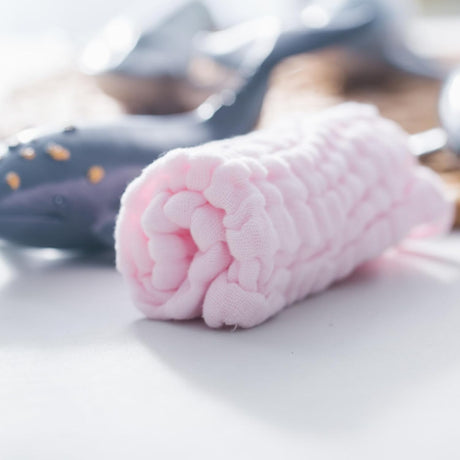 Prosop Absorbant, Vivimall, din Bumbac, 6 Straturi, 30 x 30 cm, Roz - vivimall.ro