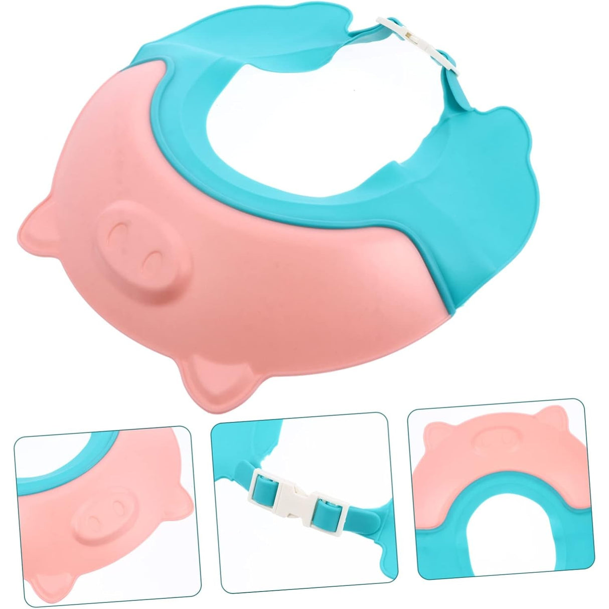 Viziera De Protectie Baie Pentru Copii, Fippy, Model Purcelus, Dimensiune Ajustabila, Durabil, Usor De Curatat, Impotriva Samponului, Pentru Ochi Si Urechi, Tpe+Pp, 23X23 Cm - vivimall.ro
