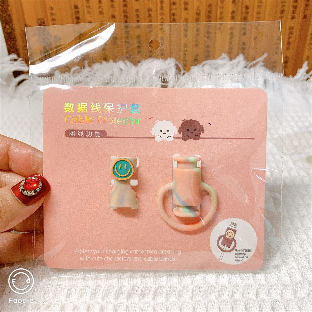 Protectie cablu USB Flippy, din silicon, model 4, multicolor - vivimall.ro