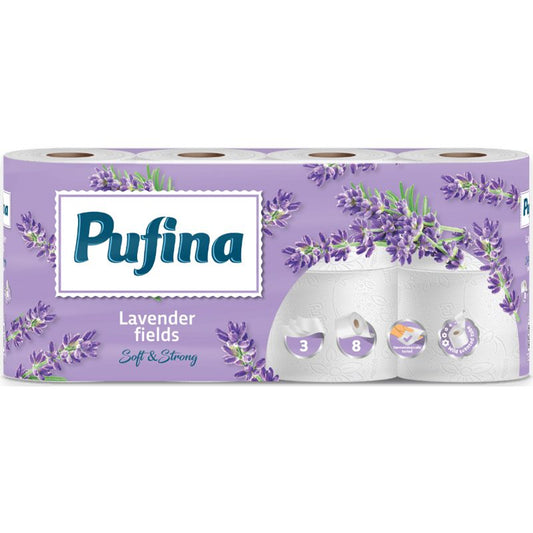Pufina WC papír 8 tekercs 3 rétegű Levendula
