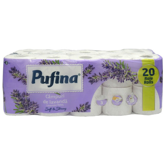 Hartie Igienica, PUFINA, Lavanda, Set 20 Role, 3 Straturi - vivimall.ro