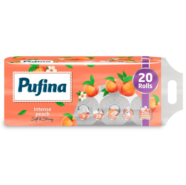 Hartie Igienica, PUFINA, Piersica, Set 20 Role, 3 Straturi - vivimall.ro