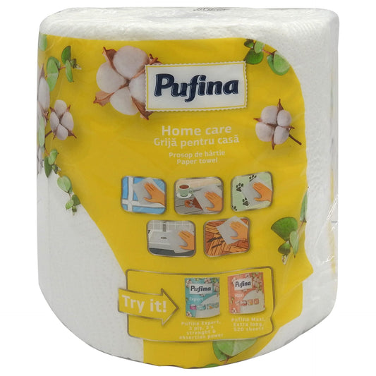 Pufina Home Care konyhai törlőkendő, 2 tekercs, 245 lap