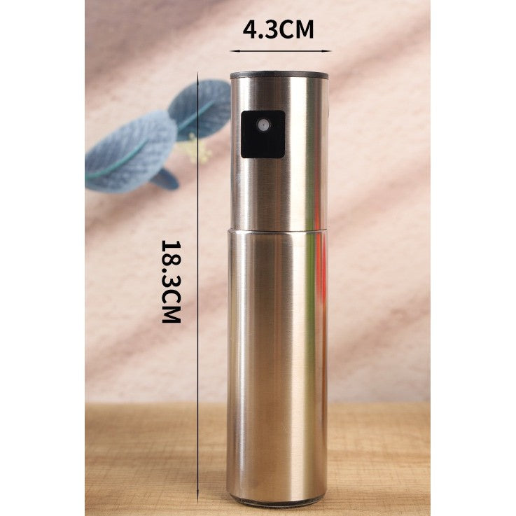 Pulverizator Ulei, Otet, Vivimall, din Otel Inoxidabil, 100 ml, Reincarcabil, 18.3 x 4.3 cm, Argintiu - vivimall.ro