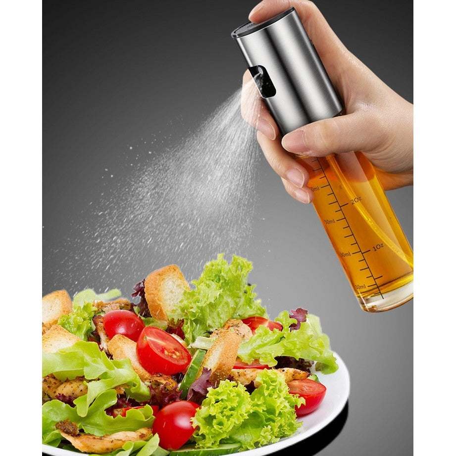 Pulverizator Ulei, Otet, Vivimall, din Sticla, 100 ml, Reincarcabil, 18.3 x 4.3 cm, Masura 90 ml, Capac Lucios, Auriu - vivimall.ro