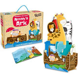 Puzzle 3D pentru copii, Vivimall, Arca lui Noe, 12 piese, carte cu povestea lui Noe si animalele de pe arca, Joc distractiv, + 3 ani - vivimall.ro