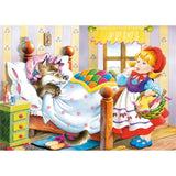 Puzzle 60 De Piese Din Lemn In Cutie Metalica, Model Scufita Rosie, Educativ, Dezvoltare Abilitati Cognitive, Pentru Prescolari, 22.5X13.5 Cm, Multicolor - vivimall.ro