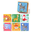 Puzzle din Lemn, Vivimall, 9 Cuburi, 6 Fete, 4-6 Ani, 11 x 11 x 3.2 cm, Model Animale Salbatice, Multicolor - vivimall.ro