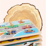 Puzzle Montessori din Lemn pentru Copii, Vivimall, 0-3 Ani, 3D, Model Sporturi, Educativ, Intuitiv, Creativ, 9 Piese, 30x22.5x0.8 cm, Multicolor - vivimall.ro