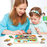 Puzzle Montessori din Lemn pentru Copii, Vivimall, 0-3 Ani, 3D, Model Transporturi, Educativ, Intuitiv, Creativ, 9 Piese, 30x22.5x0.8 cm, Multicolor - vivimall.ro
