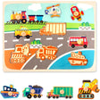 Puzzle Montessori din Lemn pentru Copii, Vivimall, 0-3 Ani, 3D, Model Transporturi, Educativ, Intuitiv, Creativ, 9 Piese, 30x22.5x0.8 cm, Multicolor - vivimall.ro