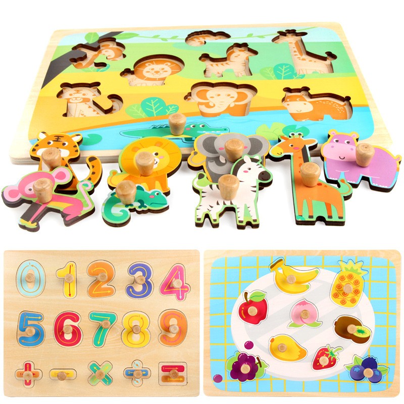 Puzzle Montessori din Lemn pentru Copii, Vivimall, 3D, 0-3 Ani, Model Fructe, Educativ, Intuitiv, Creativ, 9 Piese, 30x22.5x0.8 cm, Multicolor - vivimall.ro