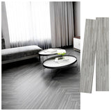 Set 36 Placi Autoadezive pentru Pardoseala, Flippy, din PVC, Impermeabil, Ignifug, Usor de Curatat, Dimensiune Placa 91.44 x 15.24 cm, Grosime 1.5 mm, Acoperire 5 m2, Model 4, Gri - vivimall.ro