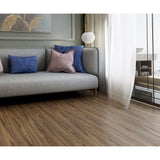 Set 36 Placi Autoadezive pentru Pardoseala, Flippy, din PVC, Impermeabil, Ignifug, Usor de Curatat, Dimensiune Placa 91.44 x 15.24 cm, Grosime 1.5 mm, Acoperire 5 m2, Model 5, Maro - vivimall.ro