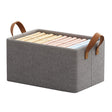 Cutie de Depozitare Tip Cos, Vivimall, Material Textil, Pliabila, 47x28x20 cm, 35 l, Cadru Metalic, cu Manere, Maro - vivimall.ro