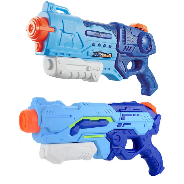 Set 2x Pistol cu Apa pentru Copii, Rezervor, Pentru Piscina/Plaja, Vivimall, 6ani+, Albastru, 1200 ML + 900 ML - vivimall.ro