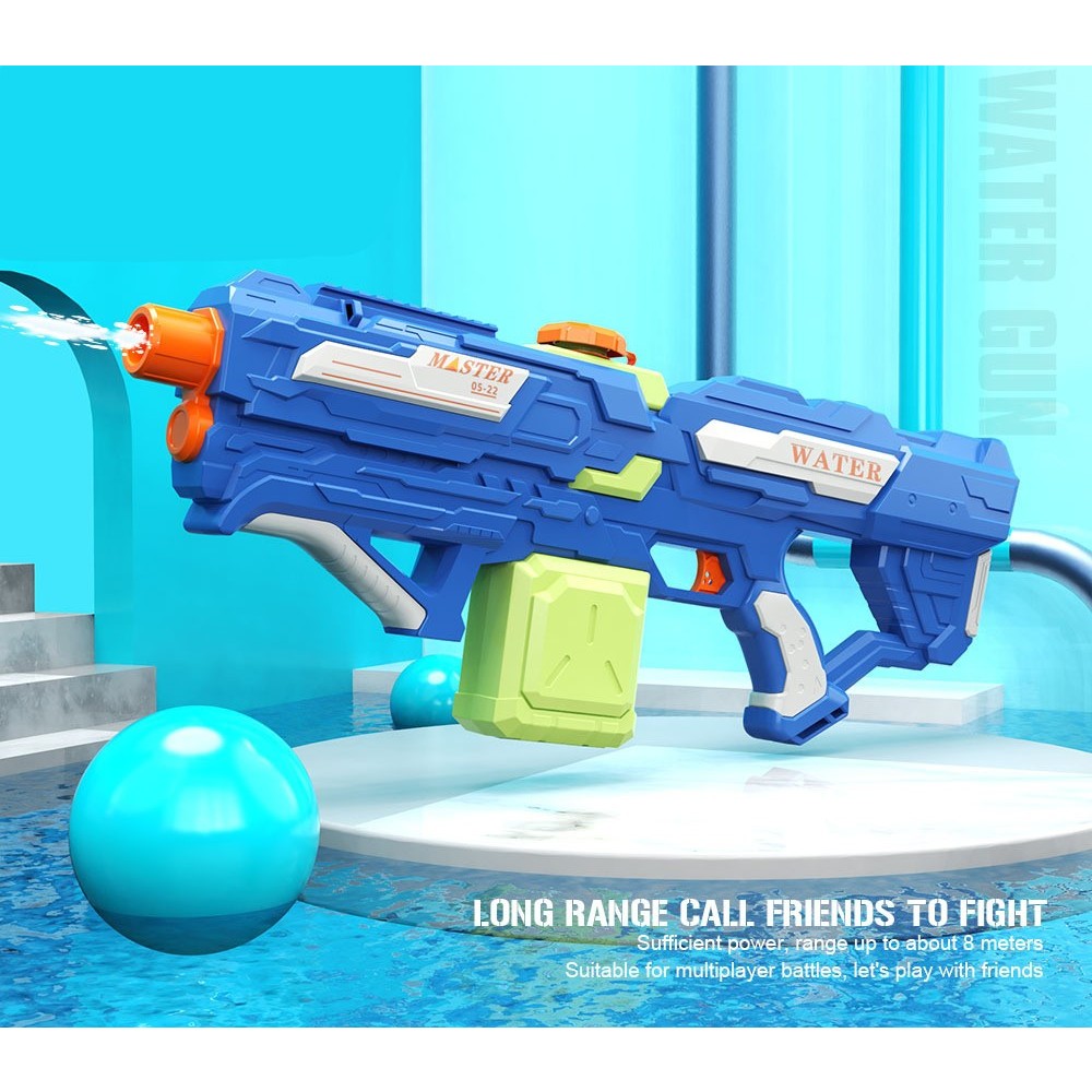 Pistol cu Apa pentru Copii, Rezervor 600ml, Vivimall, 14ani+, cu baterie 1500mAh, Electric Burst, Albastru/Verde, 800ML - vivimall.ro