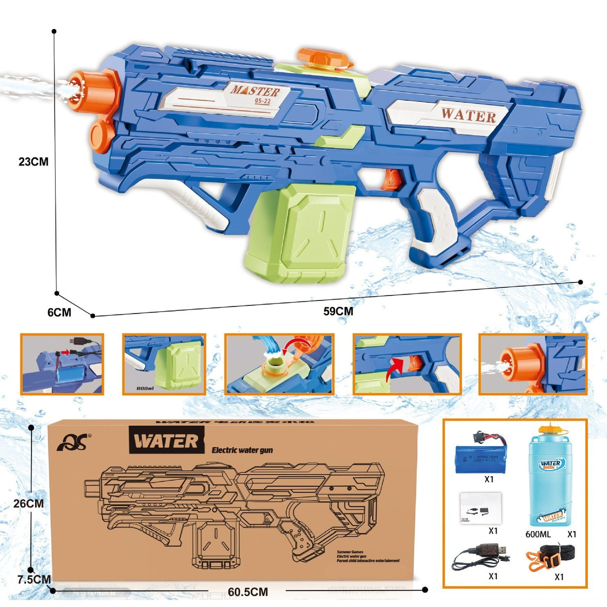 Pistol Apa Albastru/Verde | AquaStrike - vivimall.ro