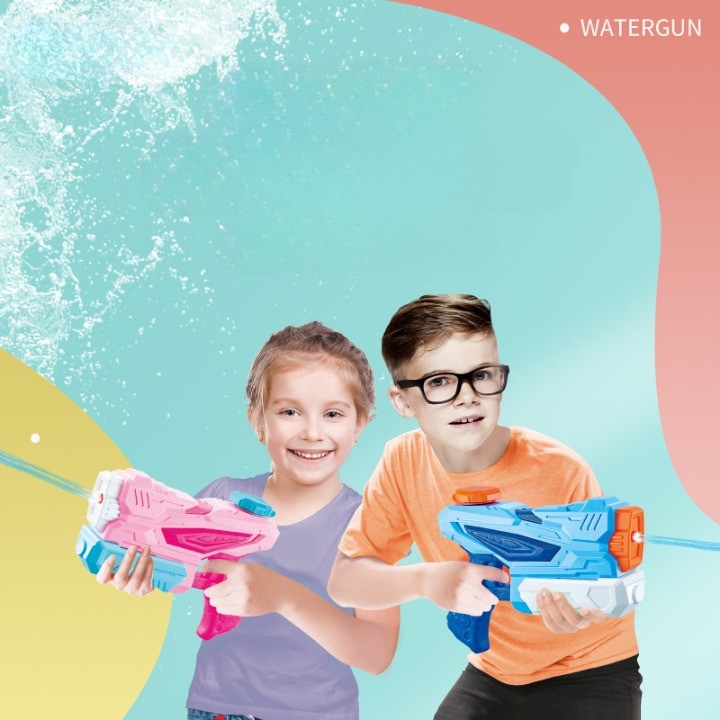 Pistol cu Apa pentru Copii, Rezervor, Pentru Piscina/Plaja, Vivimall, 6ani+,  3 duze, Roz, 300ML - vivimall.ro