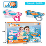 Set 2x Pistol cu Apa pentru Copii, Rezervor, Pentru Piscina/Plaja, Vivimall, 6ani+, Roz + Albastru, 4 duze, 900 ML - vivimall.ro