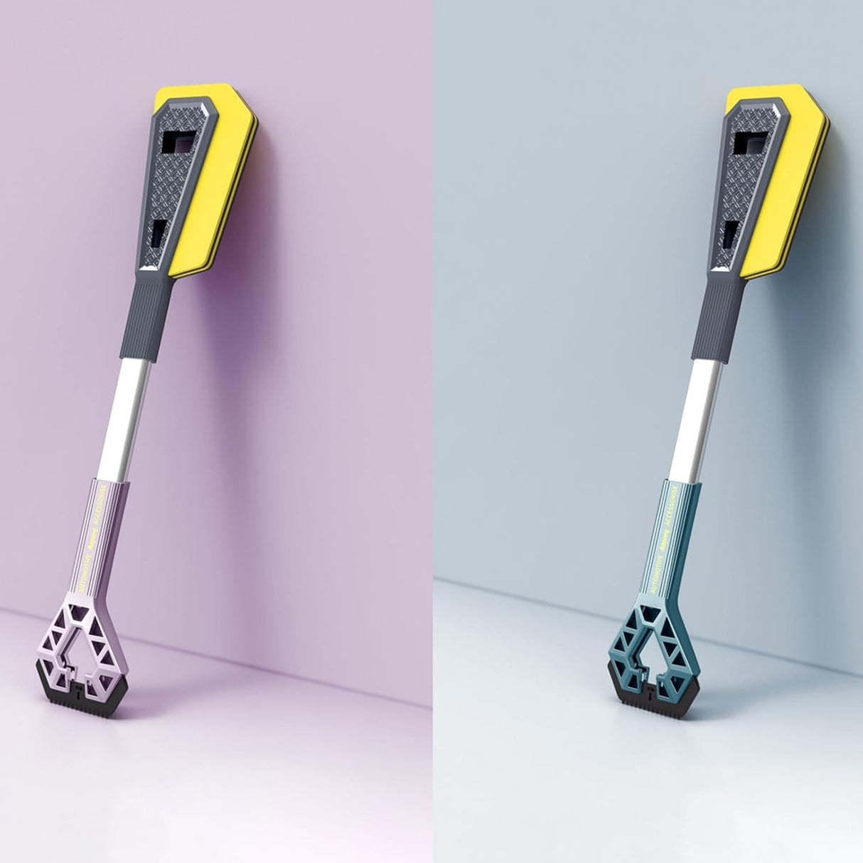 Racleta Auto pentru Zapada cu Doua Capete, Vivimall, Universala, Deszapezire Masina, cu Maner Lung, Ergonomica, Detasabila, pentru Geamuri si Caroserie, Usor de Utilizat, 67x12.5 cm, Albastru - vivimall.ro