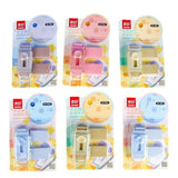 Radiera, Vivimall, cu 2 Rezerve, Reglare Pull-Push, din Cauciuc, Kaki - vivimall.ro