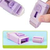 Radiera Retractabila, Flippy, Model Ursulet, Reglare Push-Pull, Radiera de tip Push, Doua Radiere de Rezerva in set din Cauciuc, Mov - vivimall.ro