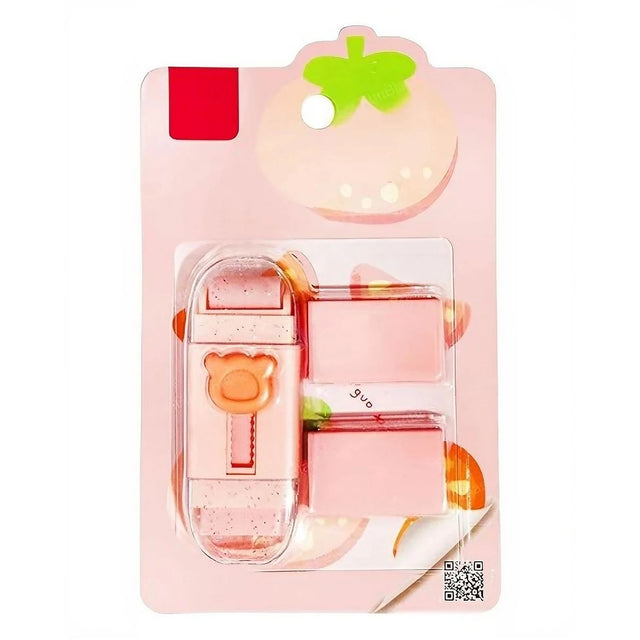 Radiera Retractabila, Flippy, Model Ursulet, Reglare Push-Pull, Radiera de tip Push, Doua Radiere de Rezerva in set din Cauciuc, Roz deschis - vivimall.ro