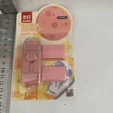 Radiera Retractabila, Vivimall, Model Astronaut Push-Pull pentru elevii, Radiera de tip Push, Doua Radiere de Rezerva in set, Roz - vivimall.ro