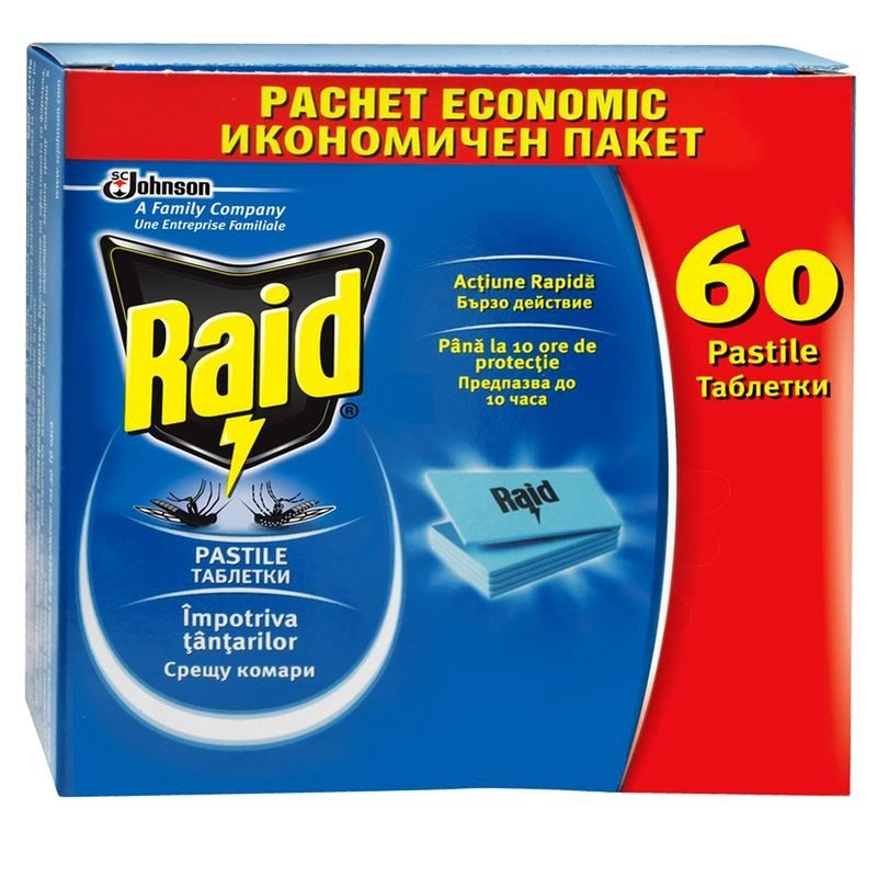 Raid Szúnyogriasztó tabletta, 60 db