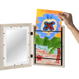 Rama Cutie pentru Foto si Cutie, Vivimall, din Lemn, cu Spatiu Pentru Depozitare, Pentru Desene si Picturi A4, Sticla Securizata, 35 x 26 x 4 cm, 530 g, Maro Lemn - vivimall.ro