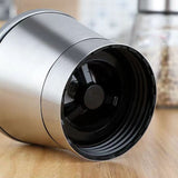 Rasnita Manuala pentru boabe, Vivimall, Rasnita pentru Piper Sare Cafea, din Sticla cu Otel inoxidabil, 13.5 x 6.5 cm, volum 180 ml, Transparenta cu Capac din Inox - vivimall.ro
