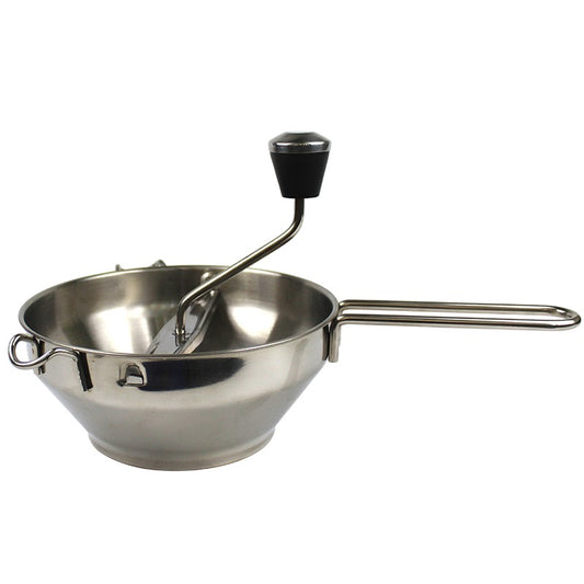 Rasnita Manuala pentru Fructe, Vivimall, din Otel Inoxidabil, Macinare Alimentelor pentru Bebelusi, 3 Discuri de Macinat, Presa, pentru Tocat Cartofi, 19x20x33 cm, Argintiu - vivimall.ro