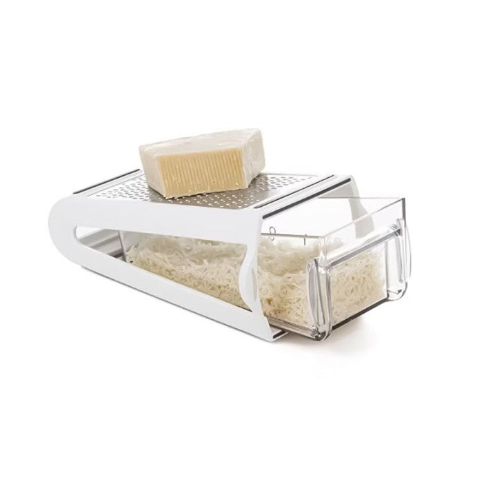 Razatoare de bucatarie cu cutie colectoare Vivimall, doua tipuri de lame, carcasa inox si ABS, design practic, alb - vivimall.ro