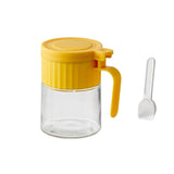 Recipient Condimente, Vivimall, din Stilca, 180 ml, cu Maner si Lingurita, 10.6 x 7 x 7 cm, Capac Mat, Galben - vivimall.ro